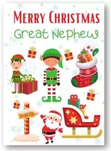 Grußkarte, Großer Neffe Santa Elf Workshop Frohe Weihnachten - Bild 1 von 1