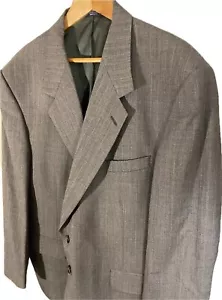 Evan Picone 2 Piece Mens Suit 46L Wool Jacket Pinstripe Gray Pleated Pants 42x29 - Picture 1 of 24