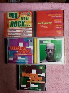 5 CD Compilation Bundle ( 1988 Let It Rock, Rock Party, Retro 70's Vol. 1 &... - Picture 1 of 6