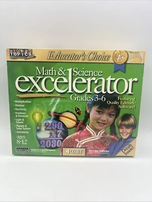 Educators Choice Excelerator Grades 3–6 Math & Science 4CD Set Win/Mac New - Image 1 of 4