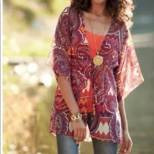 CAbi Size Small Cover up Kimono Beach Boho Vacation wear - Picture 1 of 8