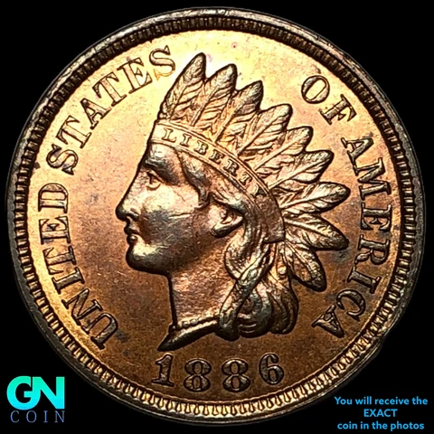 1886 TYPE 2 Indian Head Cent Penny   #E8773 Cover