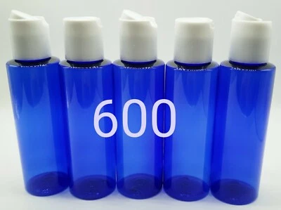 Lote a granel de 600 botellas de plástico azul cobalto de 4 oz tapa a presión para loción de champú Foto 1 de 4
