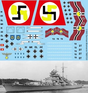 1/350 Aufkleber für Bismarck deutsches Schlachtschiff TB Aufkleber TBD723 - Bild 1 von 1