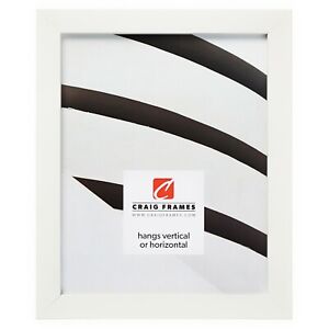 Craig Frames Confetti, 0.875" Modern White Solid Wood Picture Frame Poster Frame