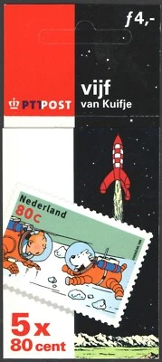 1999 Netherlands,  Kuifje, Tintin, Comic, Men on the moon, stampbooklet, MNH - Image 1 of 2