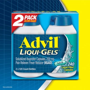 Advil Liqui-Gels Ibuprofen 200 mg. Pain Reliever/Fever Reducer, 240 Capsules
