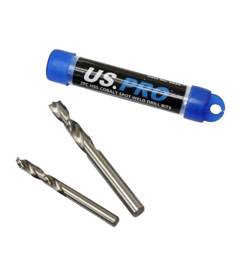 US PRO 2Pce HSS Spot Weld Cobalt Drill Bits Bit 6 x 65mm & 8 x 80mm Drilling