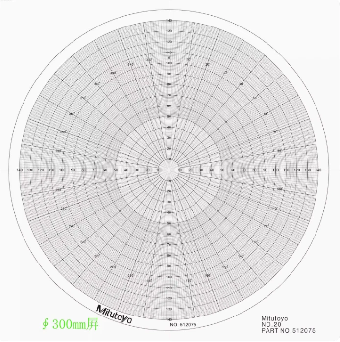 Optical Comparator Chart For Profile Projector Overlay Chart For Mitutoyo 512075 - Image 1 of 1