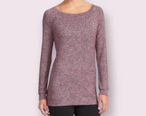 Túnica suave Athleta 'Pose' modal cuello redondo manga larga jaspeada talla M - Imagen 1 de 12