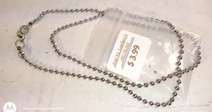 COLLAR~*~ Cadena BOLA DE CUENTAS de 19 pulgadas ~ Hecho a mano SoFla - Imagen 1 de 2