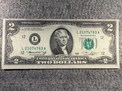 1976 U.S. $2 (San Francisco L) Two Dollar UNC Banknote Fr# 1935 Pick# 461 SPC809 - Image 1 of 3