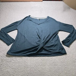 ANTHROPOLOGIE Long Sleeve Top Green Women's Size Small V-Neck Womens Comfort - Picture 1 of 8