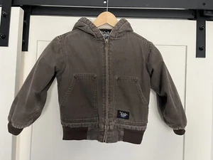 WALLS Blizzard Pruf Youth Canvas Duck Jacket Full Zip Hood Lined Size 6/7 - Picture 1 of 7