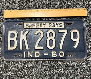 1960 Vintage Indiana license plate BK 2879 - Picture 1 of 2