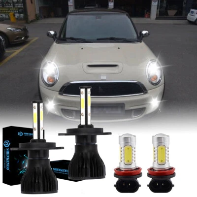 Combo faros LED altos/bajos para Mini Cooper 2007-2018 6000K + bombillas antiniebla 4x Foto 1 de 4