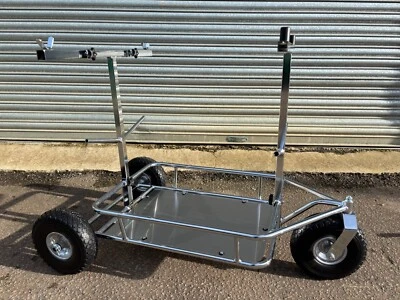 NEW Gmax Go Kart 3 Wheel Chrome TROLLEY with Shelf Foam Wheels -Cadet Rotax X30