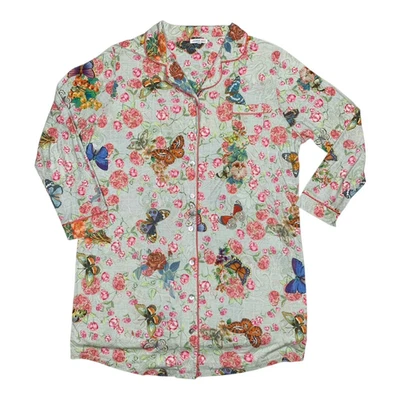 Johnny Was Sleep Shirt Womens XXL Floral Butterfly Pima Cotton Modal Lounge Top - Image 1 of 4