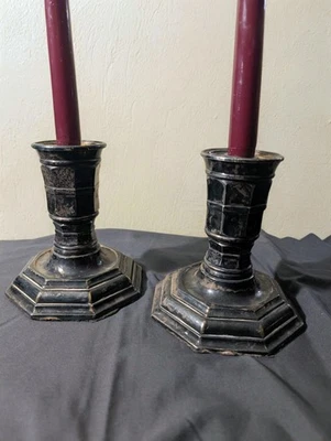 Par de candelabros Christofle Gallia chapados en plata vintage años 30 franceses Foto 1 de 4