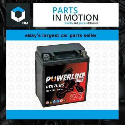 PTX7L-BS Powerline Bike Motorcycle Battery Replaces YTX7L-BS - Image 1 of 4