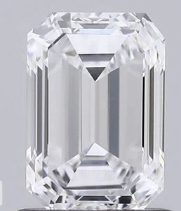 Lab Grown IGI Certified HPHT diamond 1.50 Carat Emerald D Color VVS2 Clarity - Picture 1 of 17