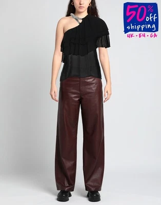 RRP€187 SPACE STYLE CONCEPT Top IT42 US6 UK10 M Black Ruffles Made in Italy - Image 1 of 4