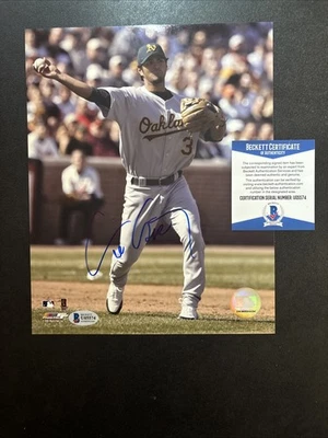 埃里克·查韦斯亲笔签名奥克兰田径 A 签名 8 x 10 照片 BAS COA 贝克特 — 第 1/4 张图片