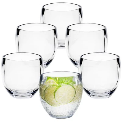 6x Camping Glas 400ml klar Wasserglas Gläser Acryl Set Party Trinkglas Weinglas - Bild 1 von 4