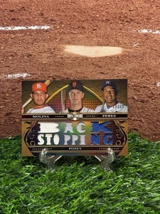 2013 Topps Triple Threads Yadier Molina, Buster Posey, Salvador Perez JERSEY /36 - Picture 1 of 2