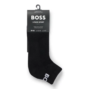 BOSS 2 Pack Quality Cotton Blend Sport Ankle Socks - Black - Picture 1 of 7
