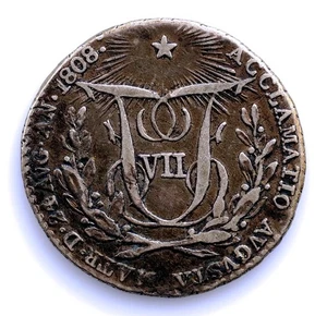 S.C. Spain-Fernando VII 1 Real 1808 Proclamación en Madrid. MBC+/VF+ Plata 2,9 g - Imagen 1 de 2