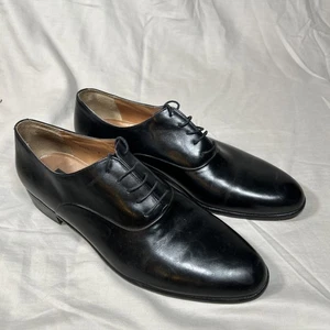 Avventura Shoes Mens 12 Black Leather Dress Oxfords Handmade In Italy - Bild 1 von 11