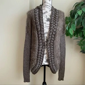 Cárdigan Alberto Makali tejido de piel sintética cobre talla L - Imagen 1 de 15