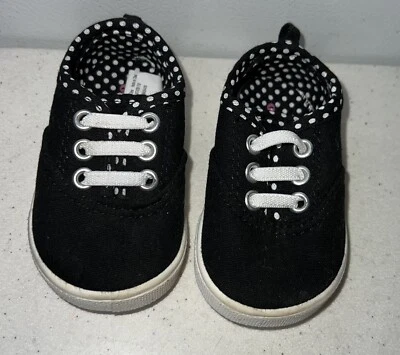 ZAPATOS TENIS DE LONA BLANCOS Y NEGROS TALLA 3 NIÑAS PEQUEÑAS GARANNIMALS Foto 1 de 4