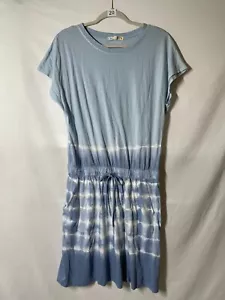 C&C California Light Blue Drawstring Waist Tie Dye Fit & Flare Dress Size Medium - Picture 1 of 9