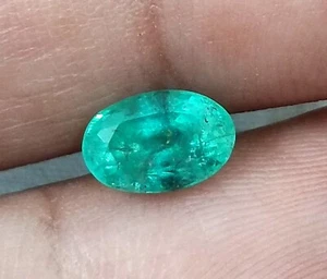 GSI Certified 1.43ct Mystic light bluish Green Emerald, Natural Gemstone - Picture 1 of 6
