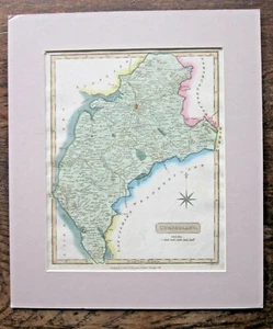 1818 Cumberland J Robins Antique Map Dugdale Carlisle Lake District Handcoloured - Picture 1 of 9