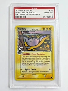 PSA 10 Gem Mint Mantine Reverse Holo 2006 Pokemon EX Dragon Frontiers #20 - Imagen 1 de 1