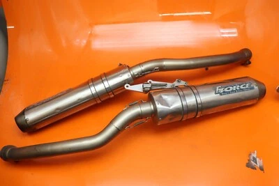 06-11 KAWASAKI NINJA ZX14 TIFUERZA DOBLE TUBO DE ESCAPE SILENCIADOR LATA DESLIZABLE Foto 1 de 4