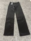 Red Apple Jeans Womens 4 Tall Black Pants Stretch Coated W:27 NWT N18