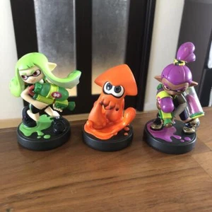 Nintendo Amiibo Alt Color Splatoon Inkling Green Girl, Orange Squid, Purple Boy - Picture 1 of 10
