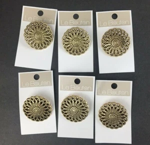 Buttons 6 Antique Gold Jumbo Brand New - Picture 1 of 1