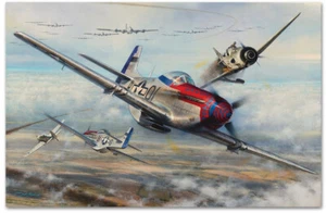 Gunfighters of the Eighth - art print by John Shaw - P-51 Mustang (7 signatures) - Picture 1 of 1