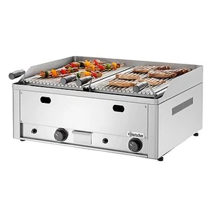 Bartscher Gas Lavasteingrill Rostgrill Tischgrill Edelstahl Grillrost Breite 660 - Bild 1 von 3