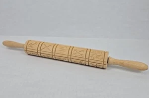 Springerle 10" / 18" Wooden Rolling Pin Press Mold Shortbread 5 Panel 20 Designs - Picture 1 of 11