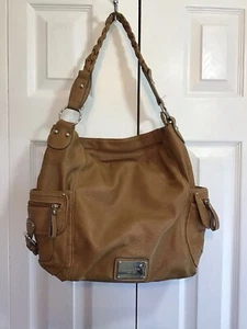 Rosetti Faux Leather Brown Purse With Braided Shoulder Strap - Picture 1 of 12
