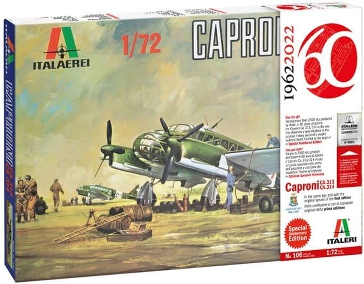 Italeri-106 Caproni CA.313 CA.314, Italaerei Vintage Edition  SCALA 1/72 NUOVO - Immagine 1 di 1