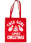 This Girl Loves Christmas Santa Prezent Zabawna torba na zakupy na całe życie 