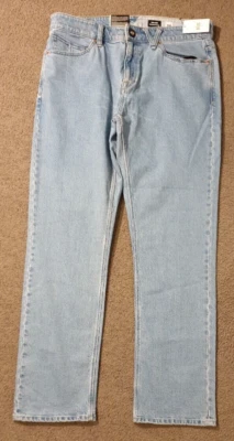 Volcom Solver Regular Rise Modern Straight Blue Denim Stretch Jeans Size 36 BNWT - Image 1 of 4