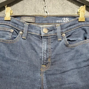 J.Crew Toothpick Womens Blue Jeans Slim Fit Stretch Size 28 Dark Wash - Picture 1 of 12